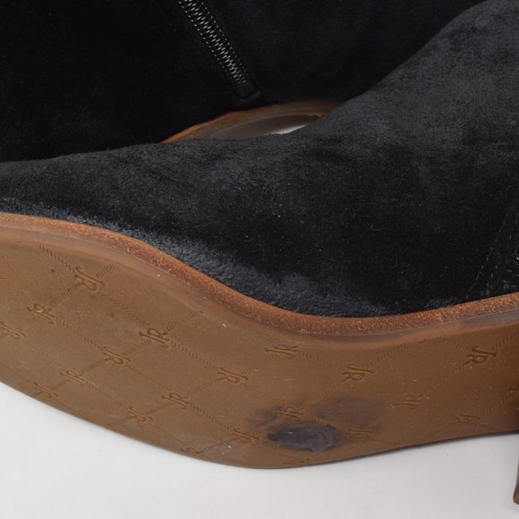 Jack Rogers Bailee Bootie Suede sz 7 Black Ankle Dark Academia - Picture 14 of 15